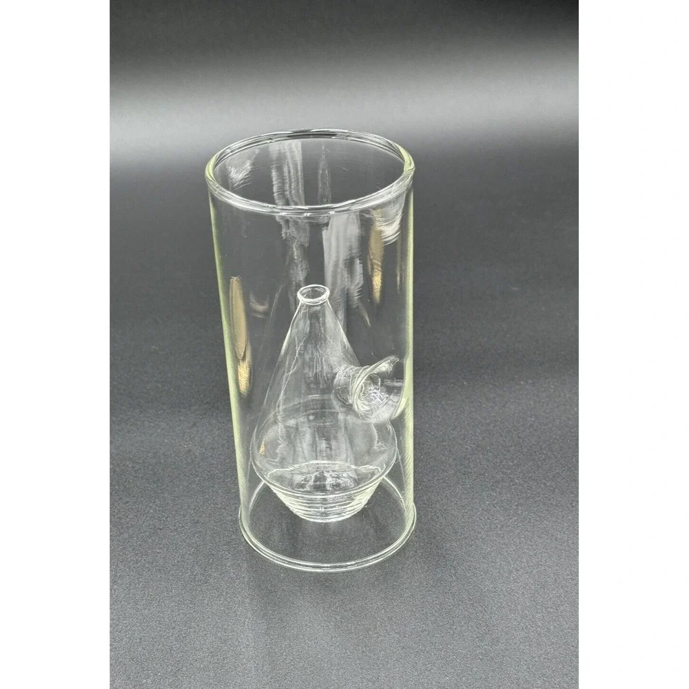 Vintage Wolfard‎ Style Glass Oil Lamp Brass Base Gatco Glass Wick Candle 9